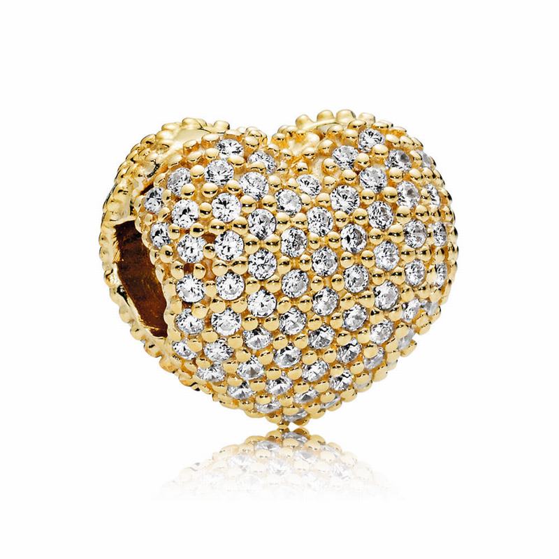 Pandora Shine™ Pave Open My Heart Clip Charm Gold Egypt SO0467329